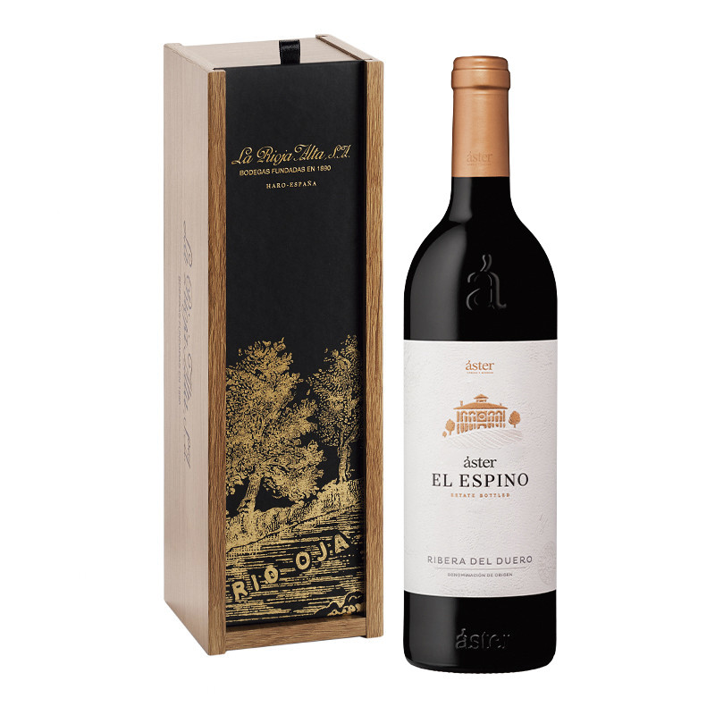 Áster El Espino 2023 — caja de madera de 1 botella 75 cl