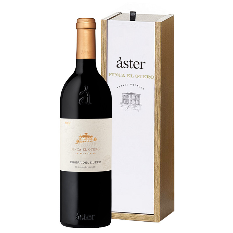 Áster Finca El Otero 2021 — caja de madera de 1 botella 75 cl