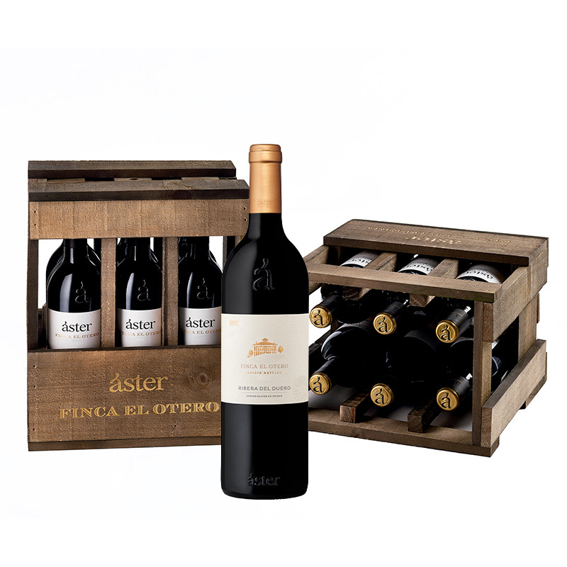 Áster Finca El Otero 2021 — caja de madera de 6 botellas 75 cl