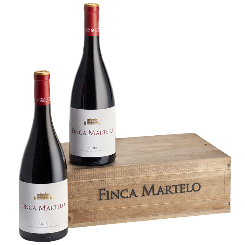 Finca Martelo 2021 — caja de madera de 2 botellas 75 cl