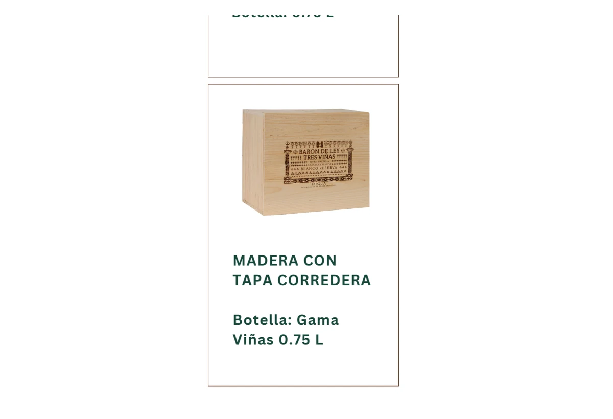 Estuche Barón de Ley Tres Viñas - 6 botellas en madera