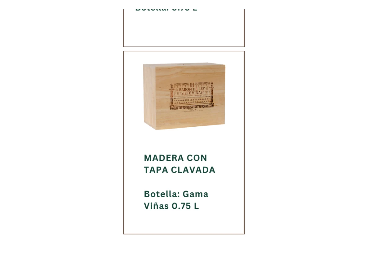 Estuche Barón de Ley Siete Viñas - 6 botellas en madera
