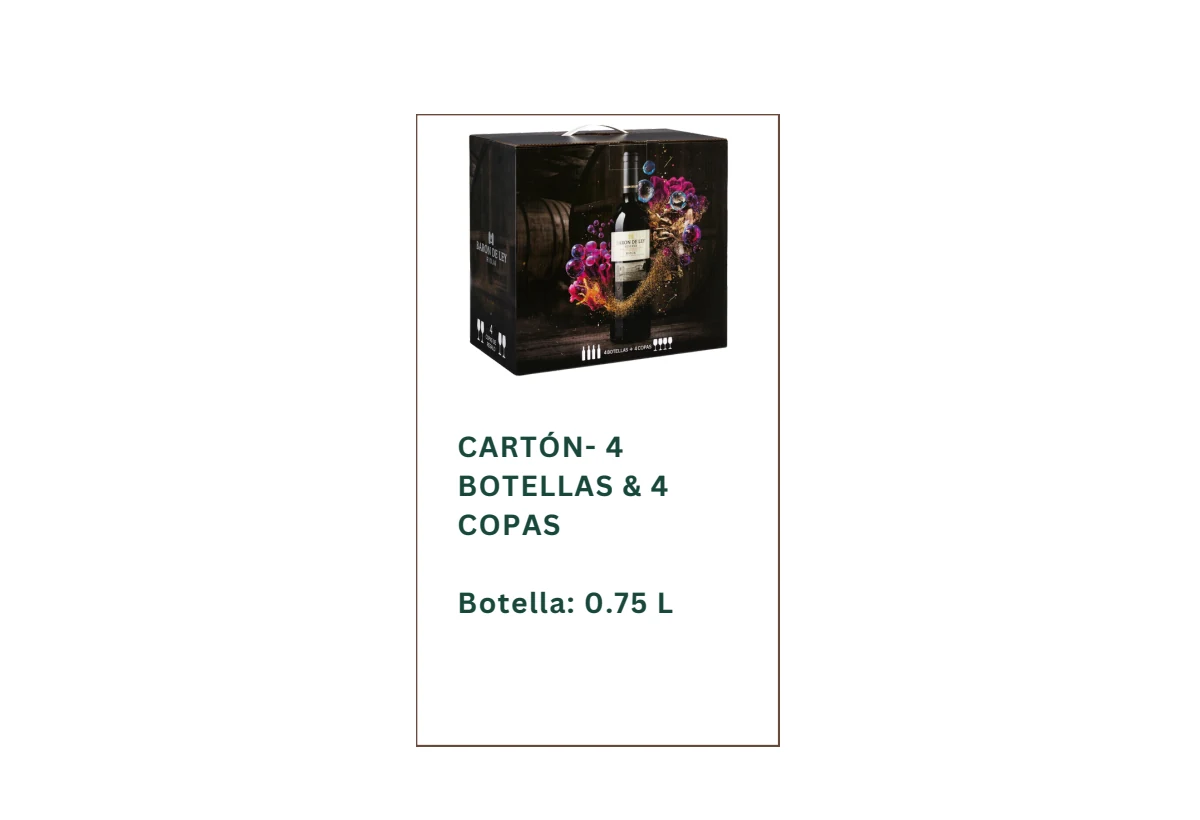 Estuche Barón de Ley - 4 botellas y 4 copas