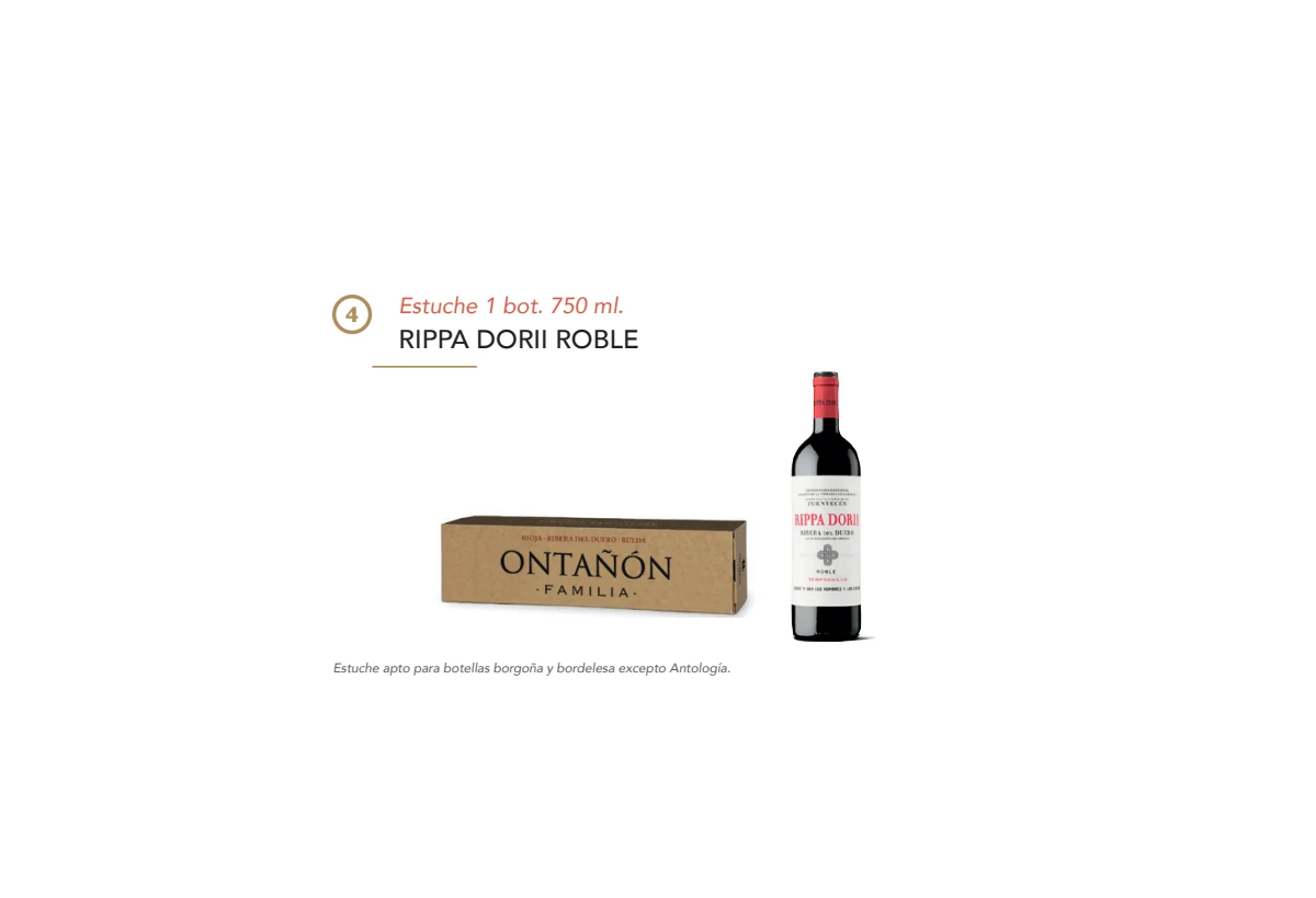Estuche Rippa Dorii Roble - 1 botella 750 ml