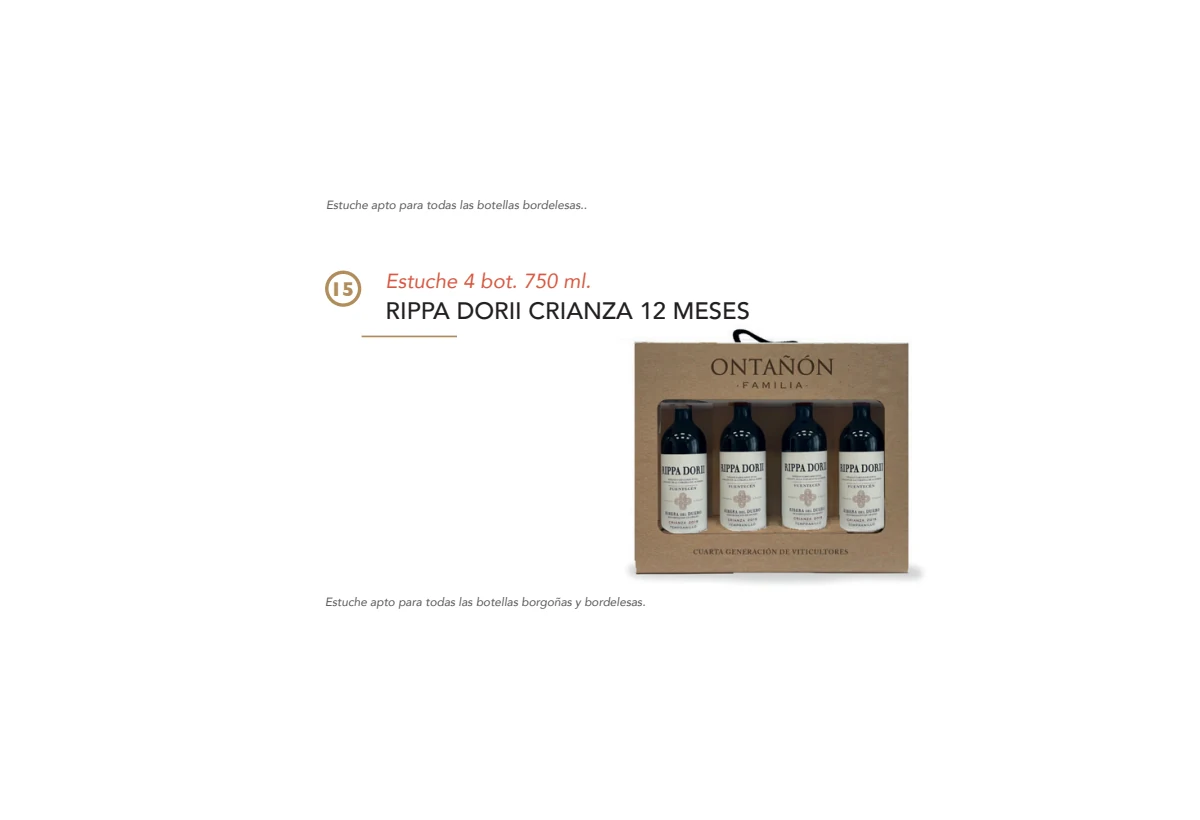 Estuche Rippa Dorii Crianza 12 Meses - 4 botellas 750 ml