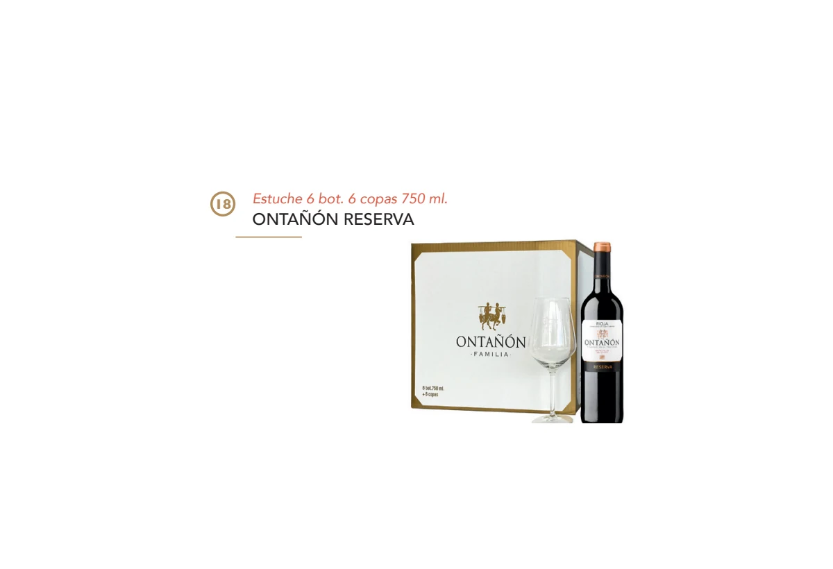 Estuche Ontañón Reserva - 6 botellas y 6 copas