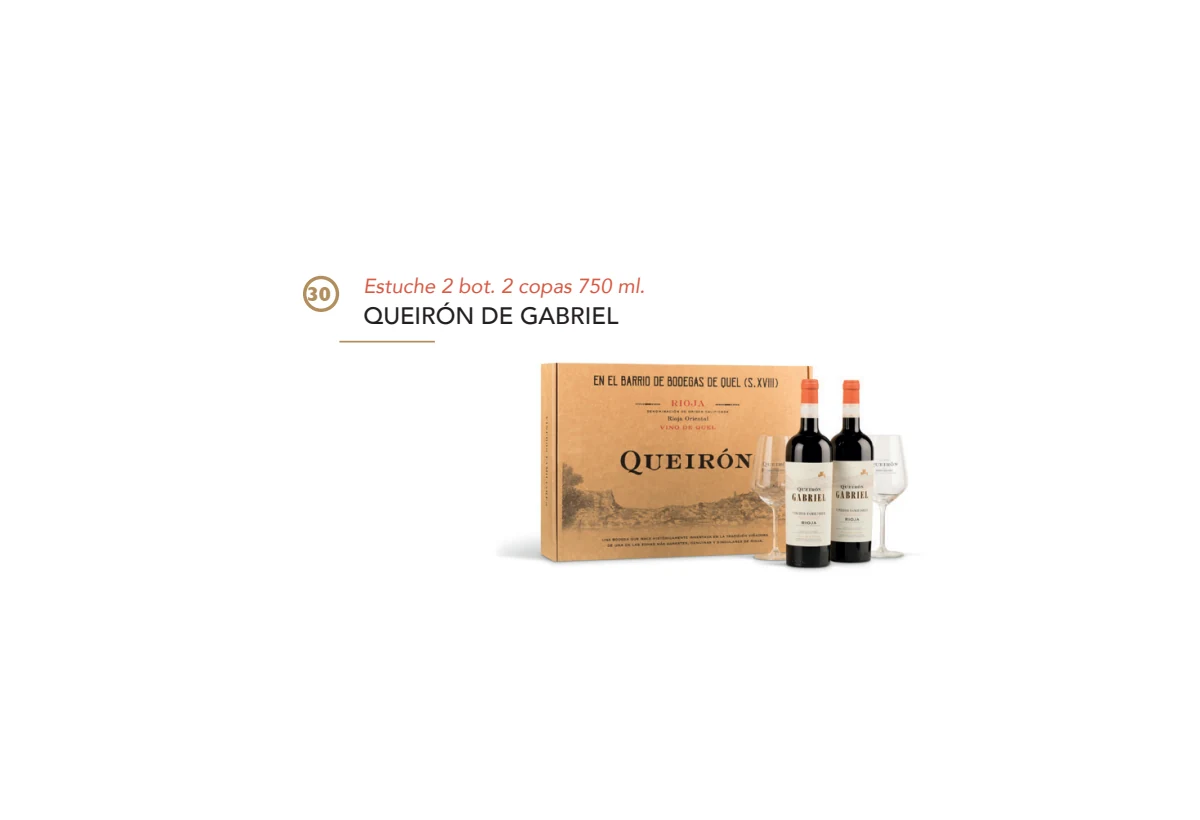 Estuche Queirón de Gabriel - 2 botellas y 2 copas