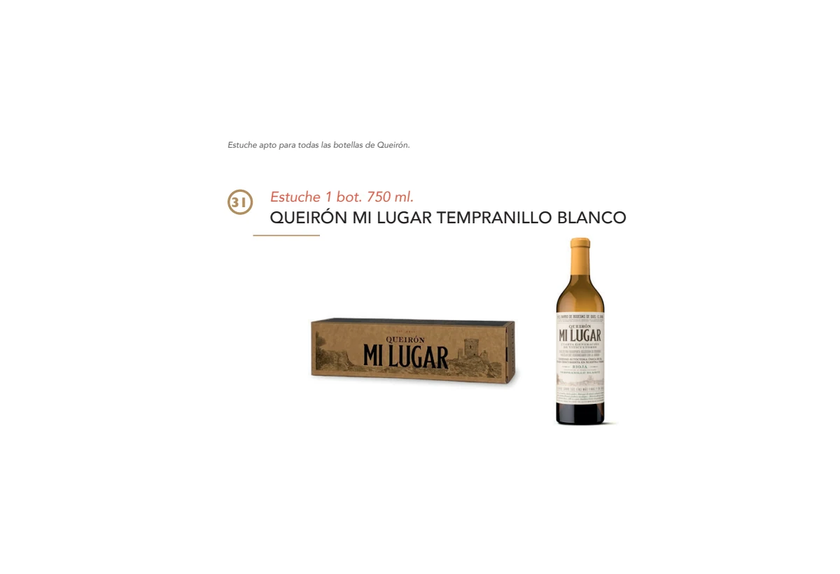 Estuche Queirón Mi Lugar Tempranillo Blanco - 1 botella 750 ml