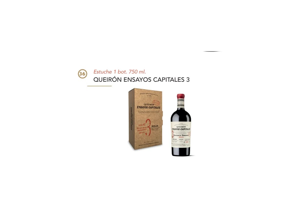 Estuche Queirón Ensayos Capitales 3 - 1 botella 750 ml
