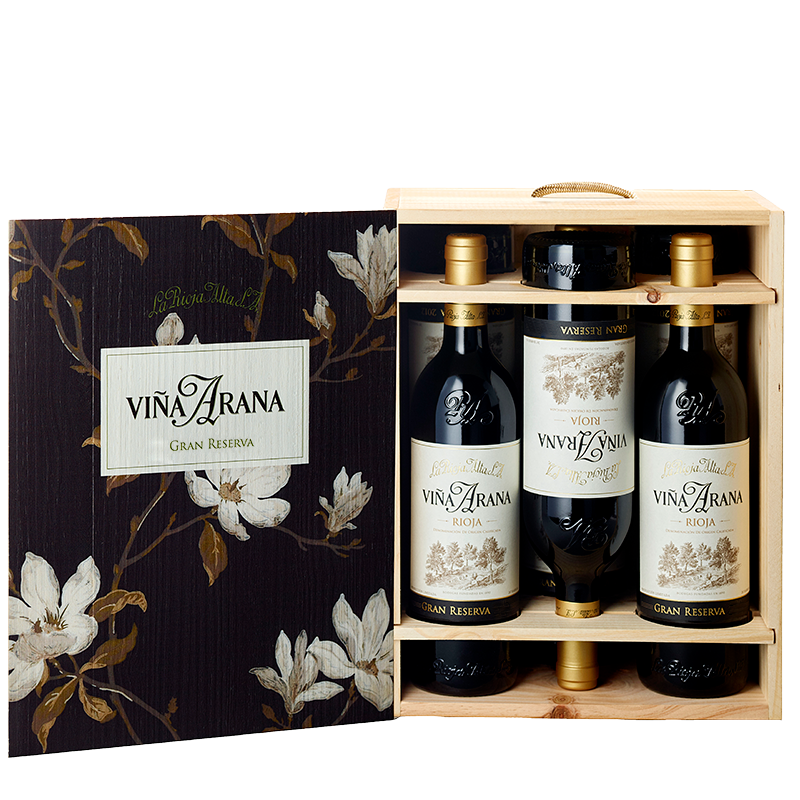 Viña Arana Gran Reserva 2017 — caja de madera de 6 botellas 75 cl