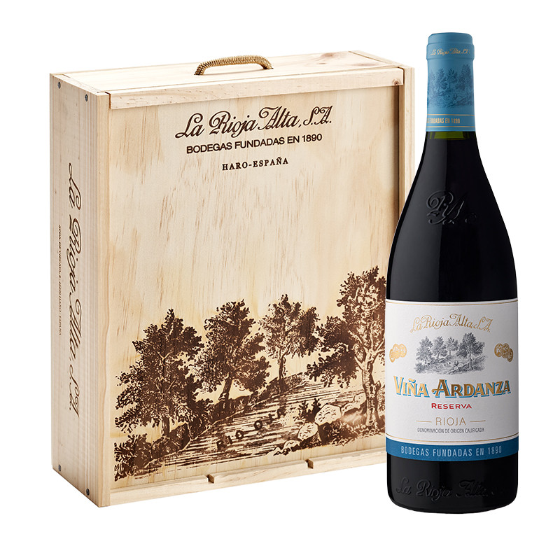 Viña Ardanza Reserva 2020 — caja de madera de 3 botellas 75 cl